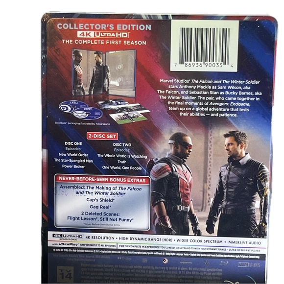 Marvel Falcon & Winter Soldier Season 1 4K Ultra HD Collector's Edition Sealed - Picture 2 of 3